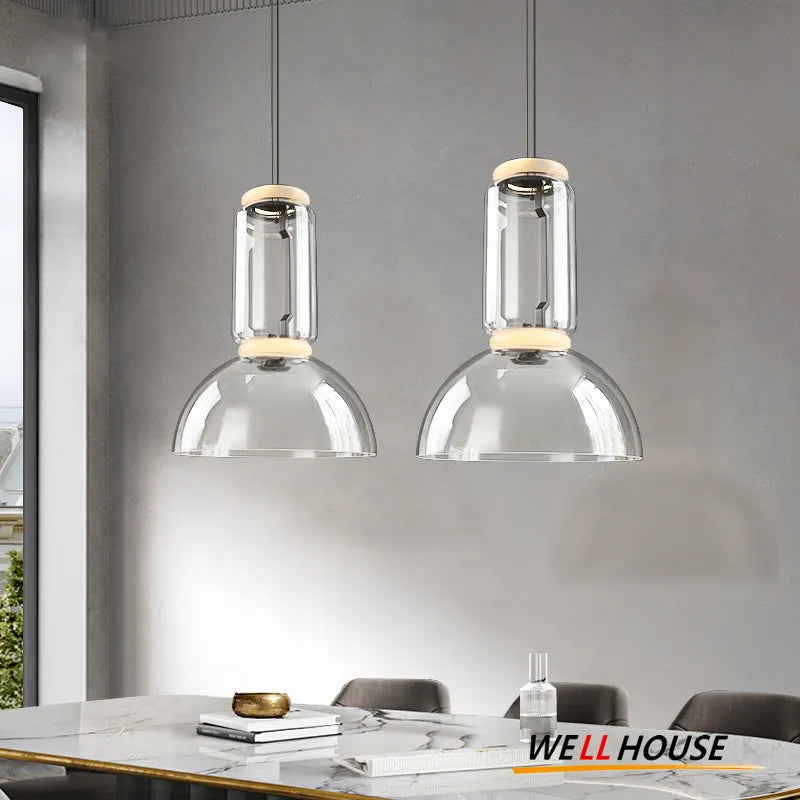 Lampe suspension moderne italie design LED transparent - vue 1 sur 19