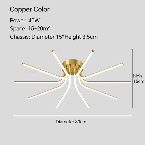 plafonnier led moderne avec télécommande pour décoration intérieure - vue 13 sur 12