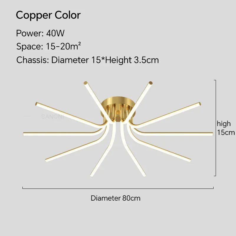 plafonnier led moderne avec télécommande pour décoration intérieure - vue 12 sur 12