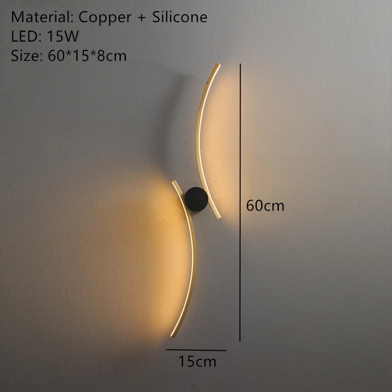 applique murale led moderne en laiton pour éclairage décoratif - vue 13 sur 14