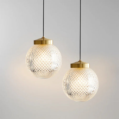 suspension moderne en cuivre avec cordon en verre réglable - vue 3 sur 9