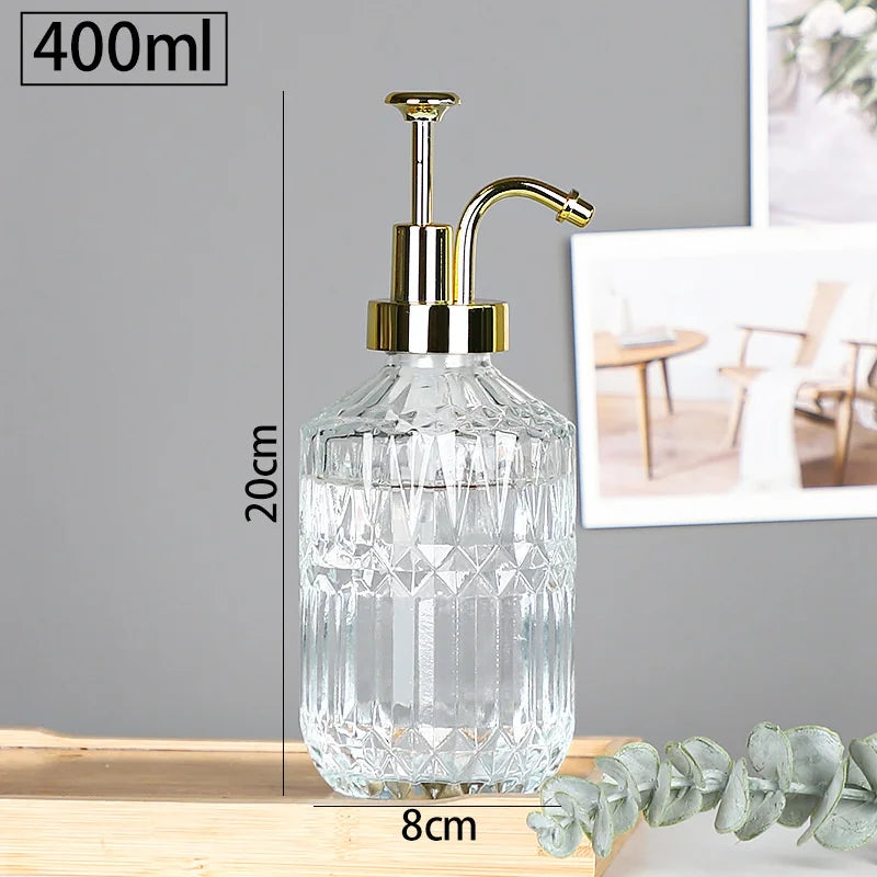 distributeur de savon en verre transparent rechargeable pour gel douche - vue 17 sur 17