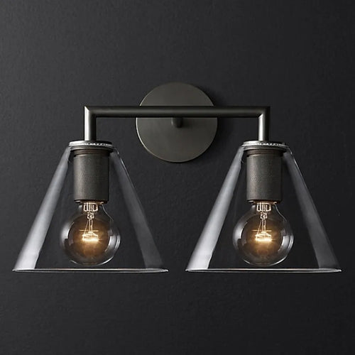 applique murale rétro américaine en verre avec éclairage led - vue 14 sur 18