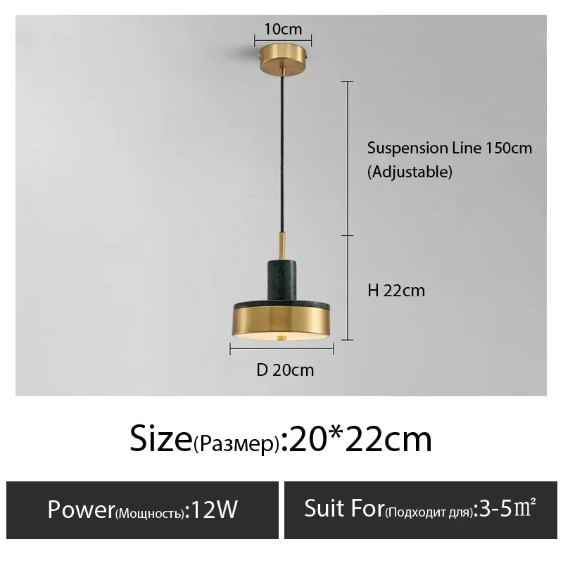 lustre en marbre moderne pour intérieur élégant design nordique - vue 24 sur 24