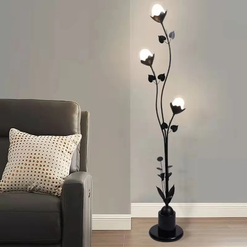 lampe sur pied boule en verre pour décoration intérieure - vue 6 sur 8