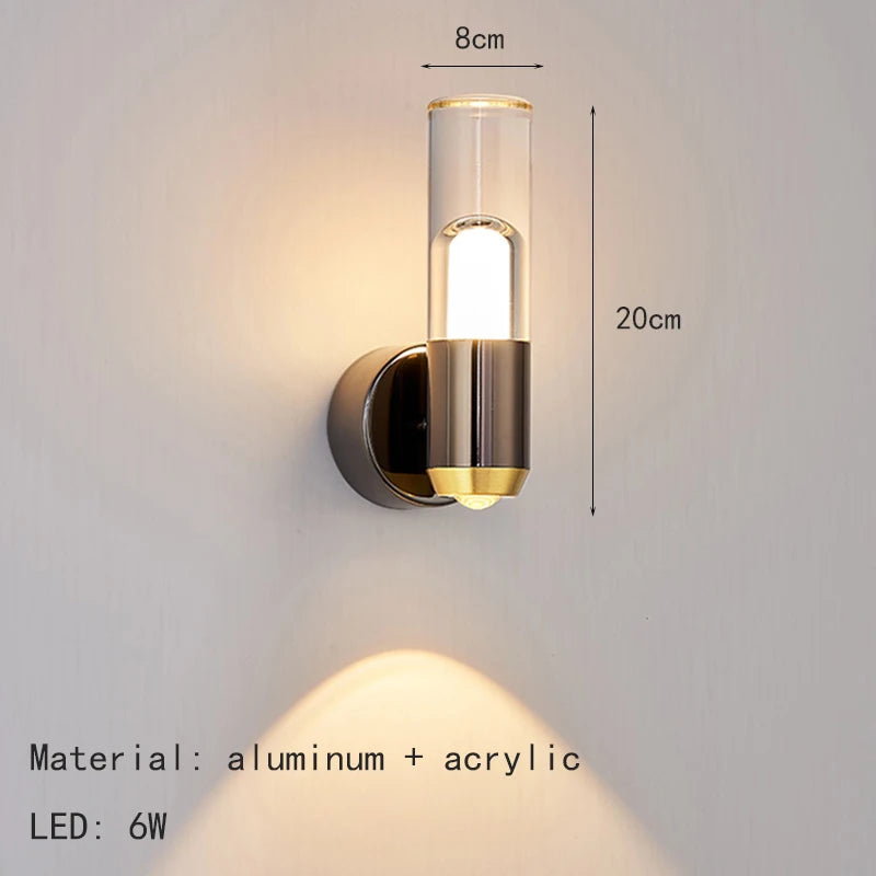 applique murale mini en acrylique transparent style 	 luminaire