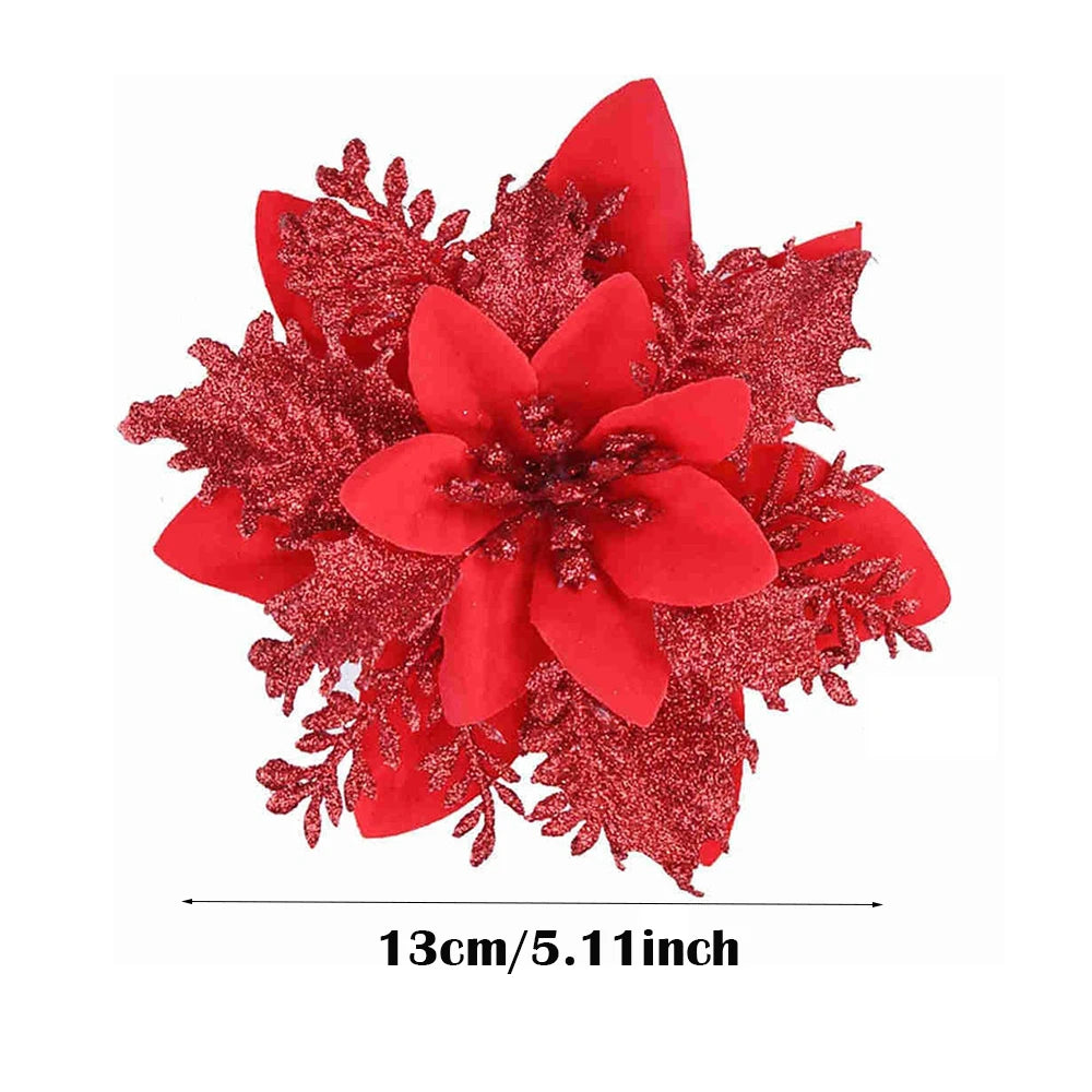 décoration suspendue fleur pailletée pour arbre de noël - vue 31 sur 34