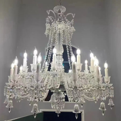 lustre moderne en cristal et chrome pour éclairage élégant - vue 5 sur 12