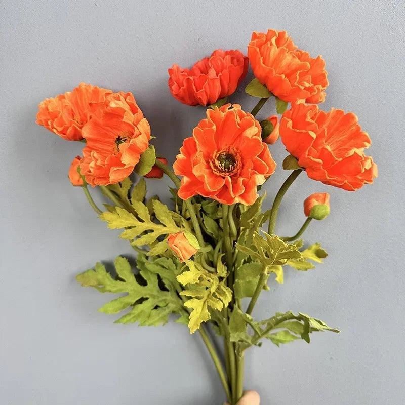 lot de 2 coquelicots artificiels pour décoration de fêtes et festivals - vue 5 sur 12
