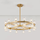 lustre en laiton et cristal pour décoration de luxe