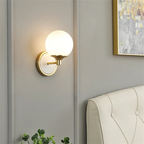 applique murale moderne en verre style nordique double tête - vue 2 sur 8