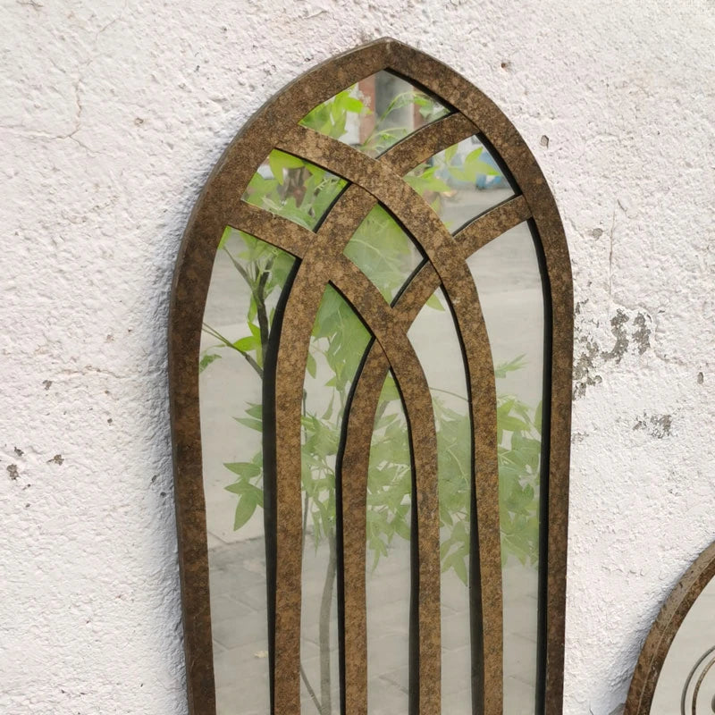 miroirs rétro nordiques en bois pour décoration artisanale murale - vue 4 sur 9