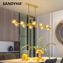 lustre moderne en verre pour éclairage intérieur décoratif