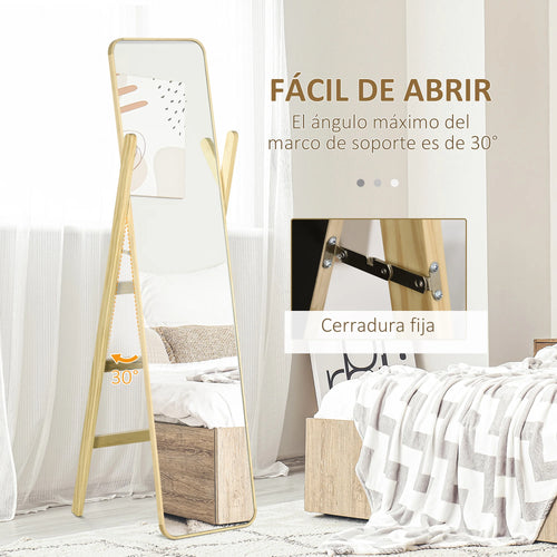 miroir sur pied en bois avec support élégant pour intérieur - vue 4 sur 7