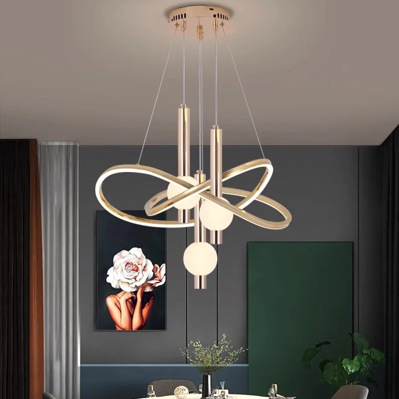 lustre nordique lampes suspendues pour éclairage intérieur - vue 4 sur 8