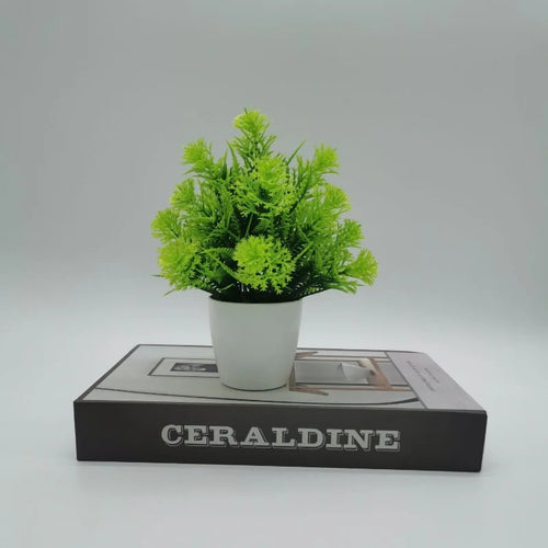 plantes artificielles bonsaï pot herbe décoratif pour bureau et jardin - vue 4 sur 8