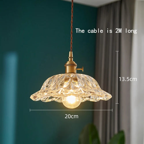 Lustre japonais en verre de laiton - vue 15 sur 23