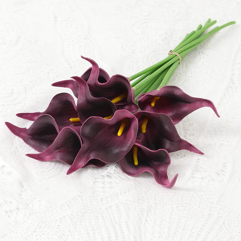 lot de fleurs artificielles lys calla pour mariage et décoration florale - vue 18 sur 23