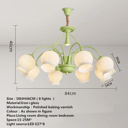 2023 Modern Green Hanging Ceiling Lamp LED Creative Aromatherapy Candle Design Pendant Chandelier Light For Home Bedroom - vue 6 sur 18