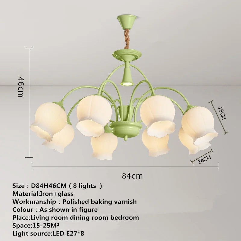 2023 Modern Green Hanging Ceiling Lamp LED Creative Aromatherapy Candle Design Pendant Chandelier Light For Home Bedroom - vue 5 sur 18