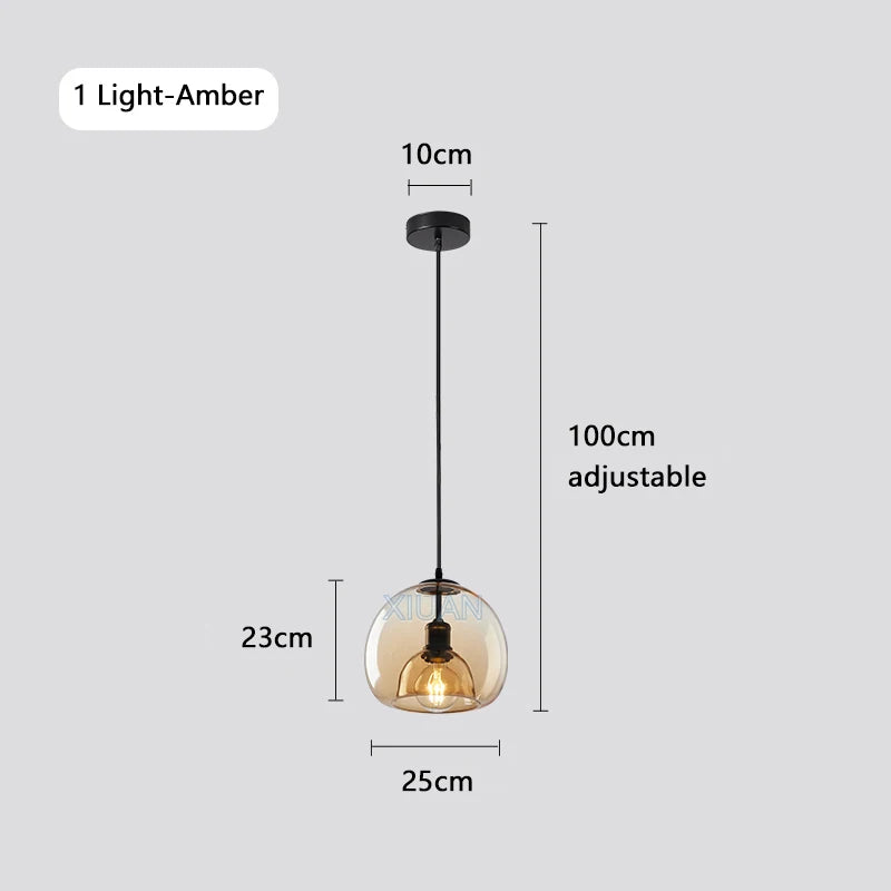lustre moderne en verre pour éclairage intérieur suspendu - vue 13 sur 16