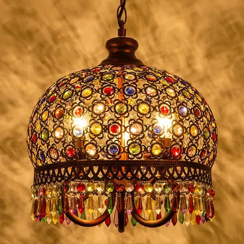 lustre turc vintage style bohème vitrail romantique pour café ou restaurant - vue 4 sur 10