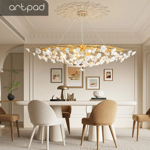 lustre romantique à fleurs pour décoration intérieure élégante - vue 2 sur 11