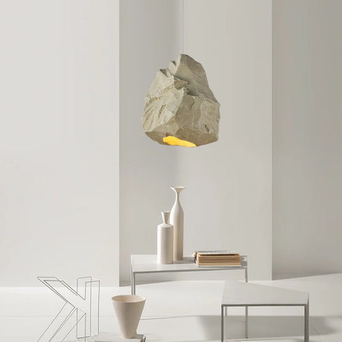 lustre nordique fait main imitation pierre style wabi sabi - vue 2 sur 7