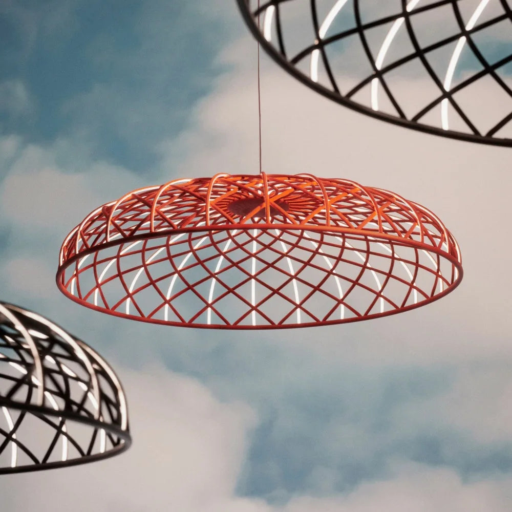 SANDYHA moderne Simple tressé corde ronde lustre créatif maille lampe à LED pour salon salle à manger maison suspension luminaires - vue 2 sur 10