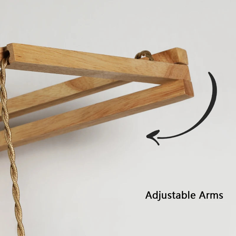 applique murale suspendue en bois nordique avec bras oscillant led - vue 5 sur 7