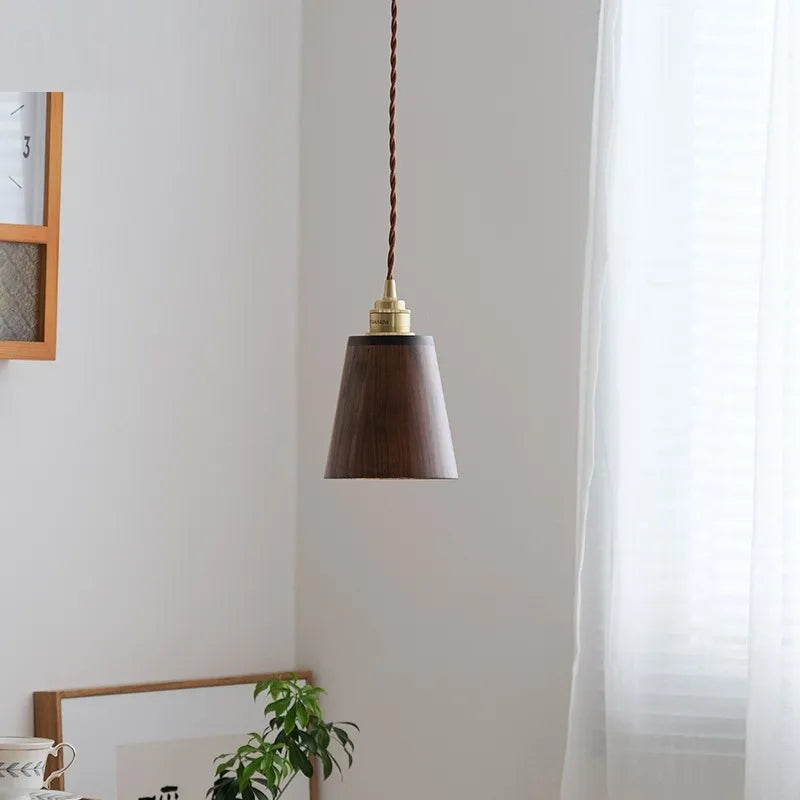 loft bois led suspension abat-jour moderne décoration maison éclairage - vue 3 sur 8