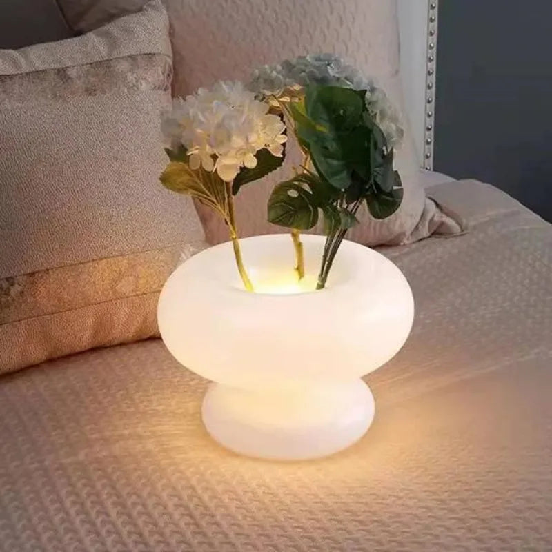 lampe à poser champignon en verre pour décoration intérieure - vue 5 sur 6