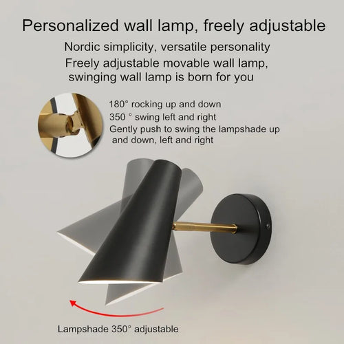 lampe de chevet nordique moderne avec interrupteur créatif ajustable - vue 5 sur 8