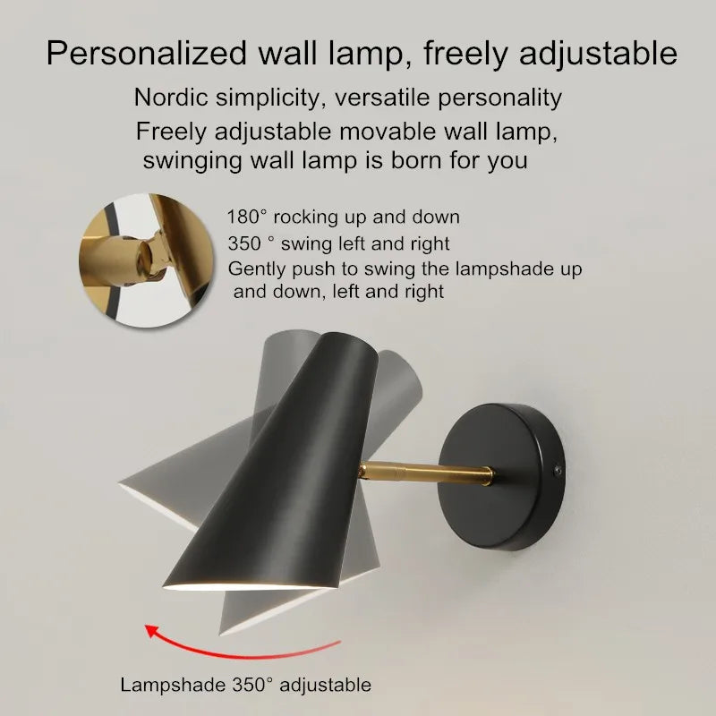 lampe de chevet nordique moderne avec interrupteur créatif ajustable - vue 4 sur 8