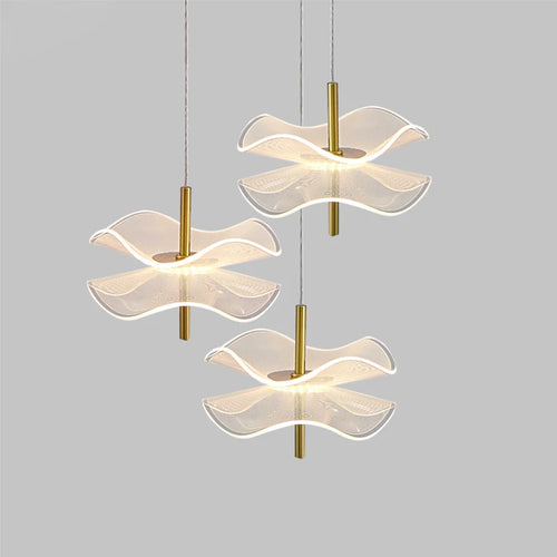 lustre acrylique design feuille de lotus pour décoration intérieure - vue 2 sur 8