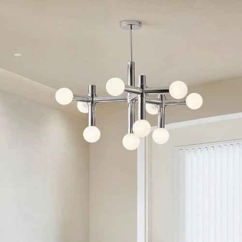 lustre chrome au design artistique pour éclairage d'intérieur - vue 2 sur 7