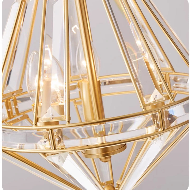 suspension en cristal doré design nordique pour décoration élégante - vue 6 sur 7