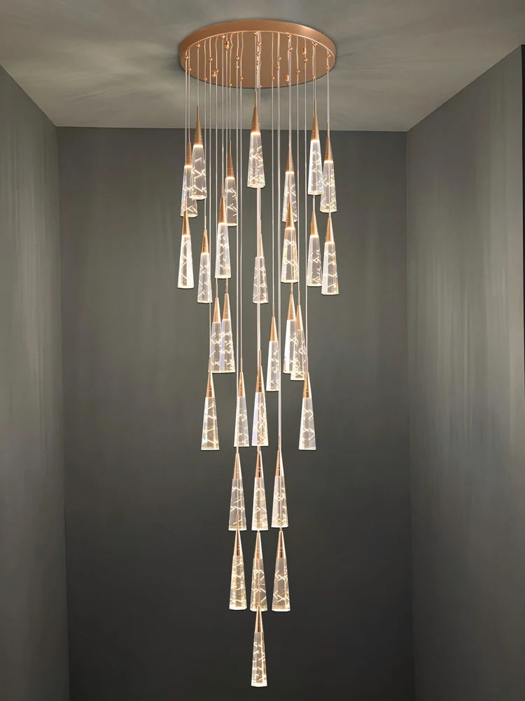 lustre moderne suspendu à branches avec longue ligne à led - vue 4 sur 17