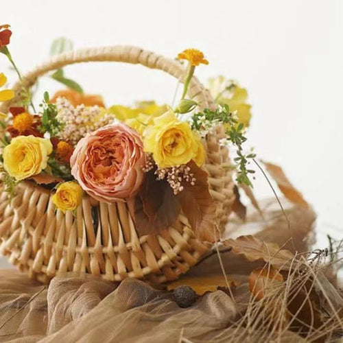 panier en rotin et osier pour fleurs et rangement - vue 5 sur 7