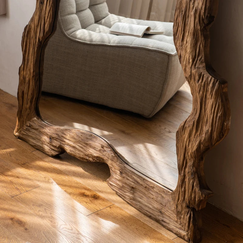 miroir moderne de luxe sur pied en bois décoratif pour la maison - vue 4 sur 18