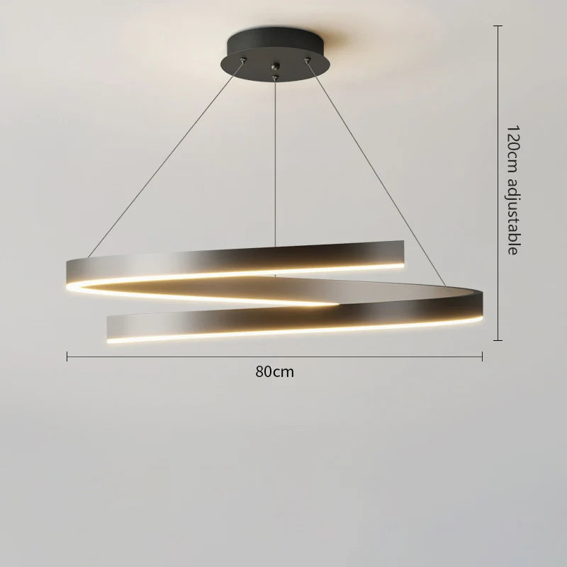 lustre à anneau simple moderne en fer doré avec éclairage LED intérieur - vue 14 sur 15