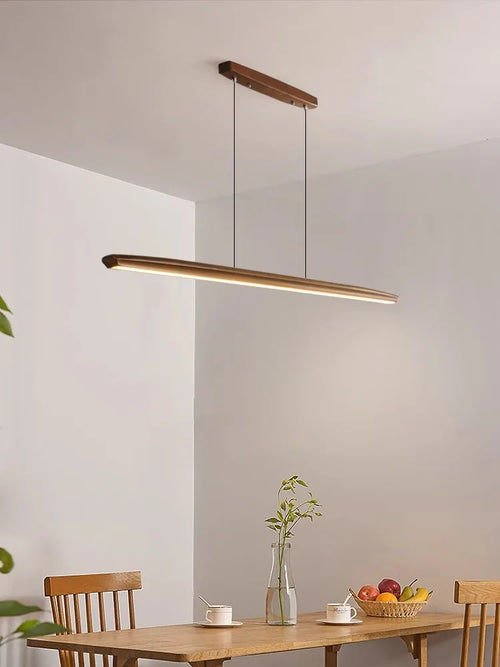 lustre dimmable en bois élégant pour éclairage intérieur moderne - vue 5 sur 15