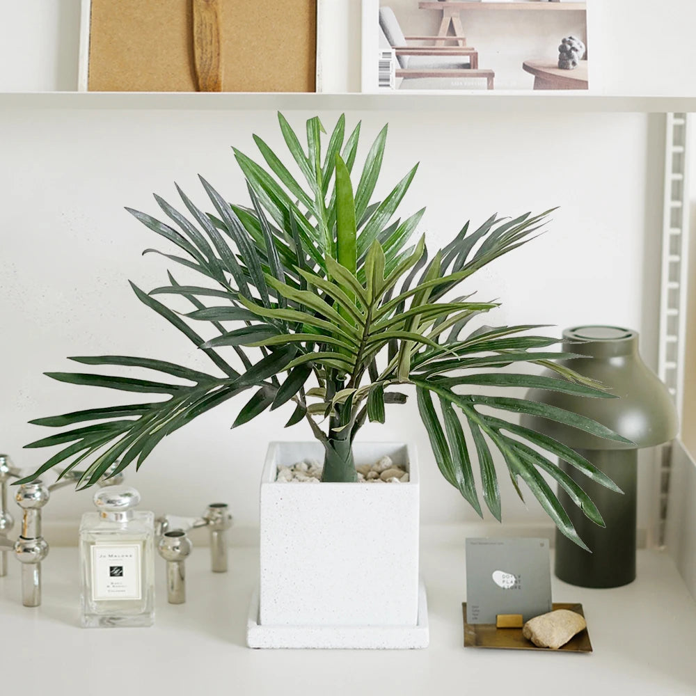 palmier tropical artificiel en pot pour décoration intérieure et extérieure - vue 2 sur 9