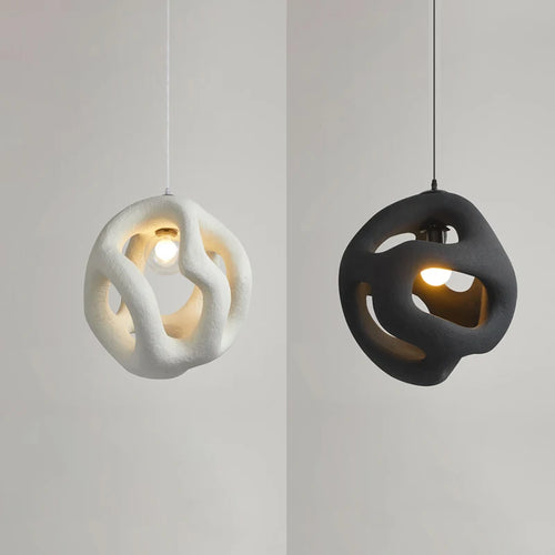 suspension wabi-sabi design haut de gamme en résine led - vue 7 sur 8
