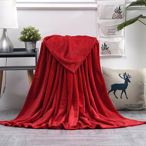 Plaid flanelle polaire corail doux chaud canapé lit - vue 9 sur 14