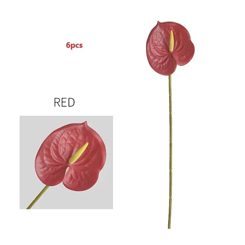 feuilles d'anthurium artificielles pour décoration florale et jardin - vue 12 sur 24
