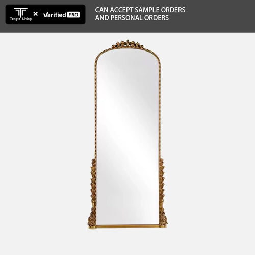 miroir mural doré en pu français design élégant pleine longueur - vue 4 sur 7