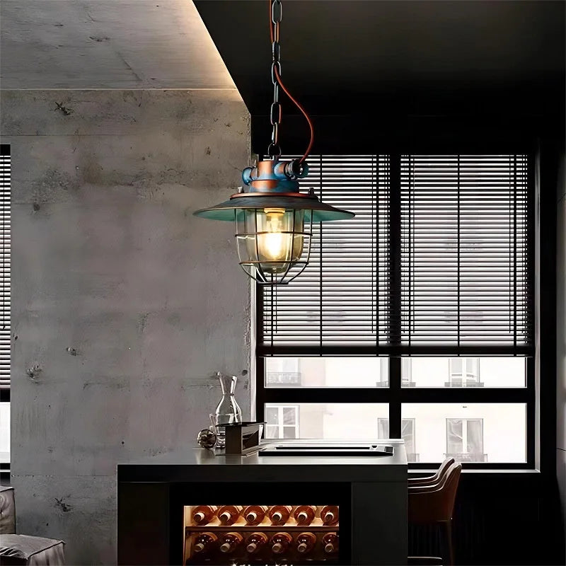 lustre rétro industriel créatif pour restaurant bar café - vue 4 sur 10