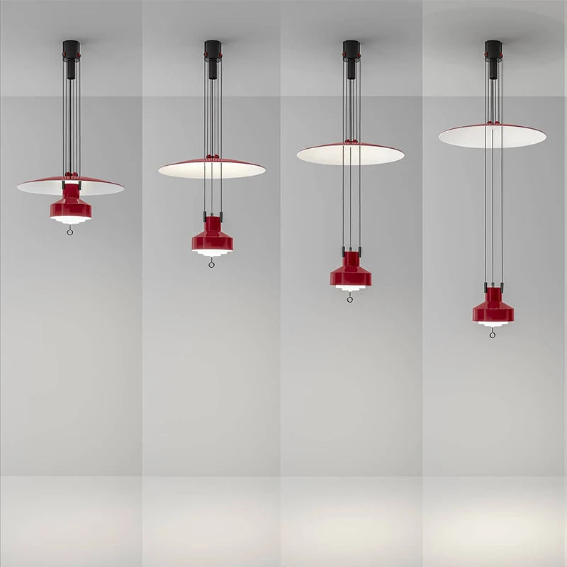 Nordic Creative LED Restaurant Stretching UFO Pendant Light Modern and Simple Vintage Dining Table and Bar Adjustable Ring Light - vue 4 sur 13