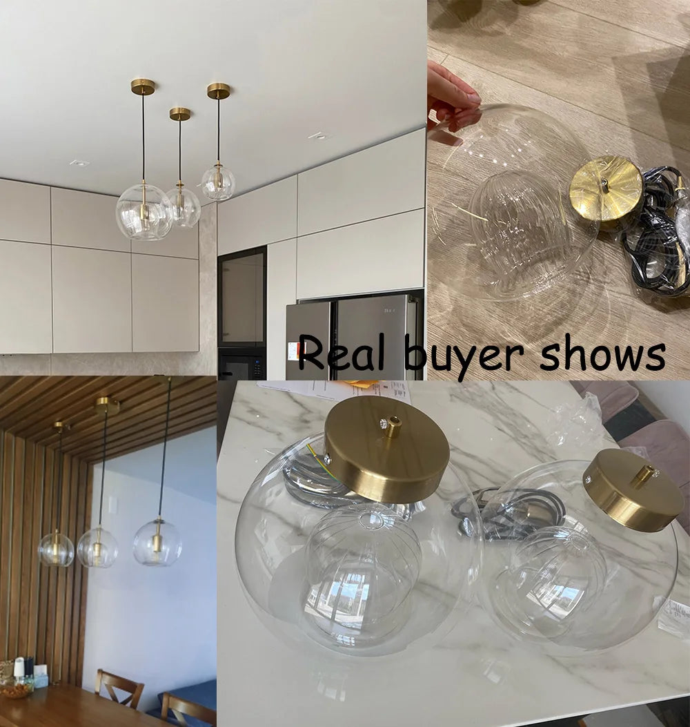lustre nordique led en verre pour restaurant et bureau - vue 4 sur 9